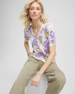 Floral Slub Henley Tee | Chico's